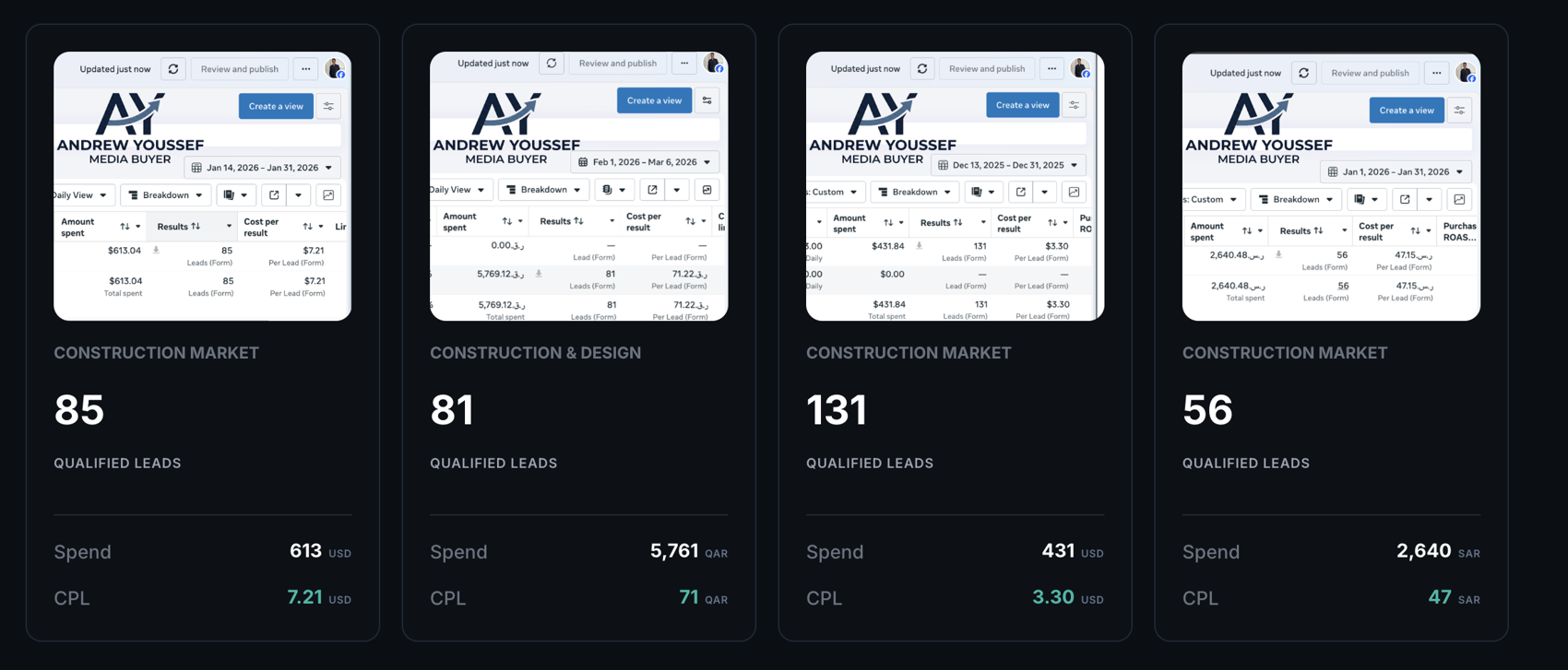 GCC high-ticket lead gen — construction & design